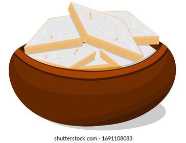 Kaju katli indian Sweets Vector