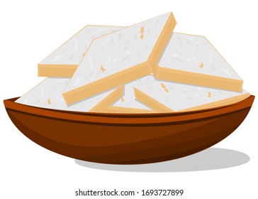 Kaju katli indian Sweets Vector