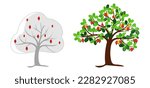 Kaju tree (Cashew tree) sinhala new year design, vector illustration