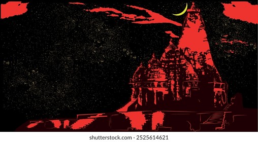 LUZ DE LA NOCHE KAJURAHO, ilustración del templo Khajuraho