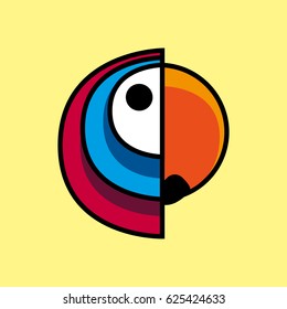 Kakadu logo, vector silhouette of cockatoo parrot