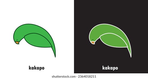 Kakapo bird logo design with minimalist colors
