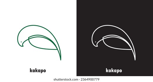 Kakapo bird logo design with minimalist colors