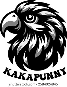 Kakapunny Silhouette Black Vector Illustration