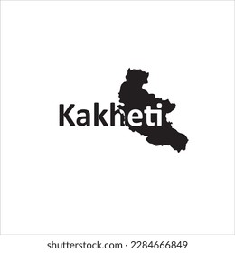 Mapa de Kakheti y diseño de letras negras sobre fondo blanco