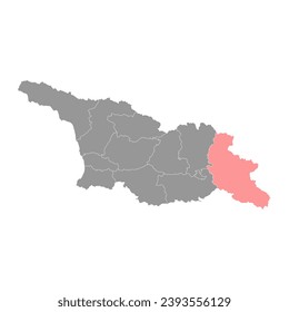 Kakheti region map, administrative division of Georgia. Vector illustration.