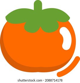 Kaki fruit, illustration, vector, on a white background.