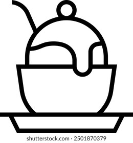 kakigori icon. Thin linear style design isolated on white background