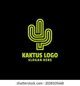 kaktus line symbol logo vector