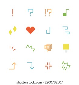 Kakukaku emotional expression icon set.
