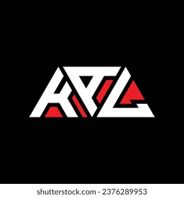 KAL triangle letter logo design with triangle shape. KAL triangle logo design monogram. KAL triangle vector logo template with red color. KAL triangular logo Simple, Elegant, and Luxurious design.
