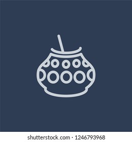 Kalabas icon. Kalabas linear design concept from American Indigenous Signals collection. Simple element vector illustration on dark blue background.