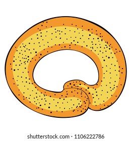 kalach sweet bakery product as a ring  vector illustration