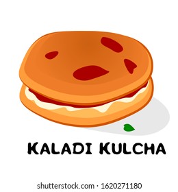 Kaladi Kulcha Indian Jammu And Kashmir Food Vector