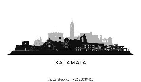 Kalamata with Greece, Silhouette Skyline, and Landmark.