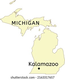 Kalamazoo city location on Michigan map