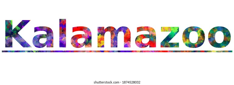 Kalamazoo. Colorful typography text banner. Vector the word kalamazoo design. Can be used to logo, card, poster, heading and beautiful title