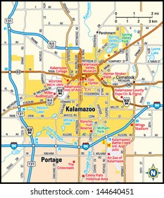 Kalamazoo, Michigan Area Map