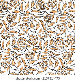 Kalamkari Block Print Seamless Pattern, Kalamkari, Block Print Seamless Pattern