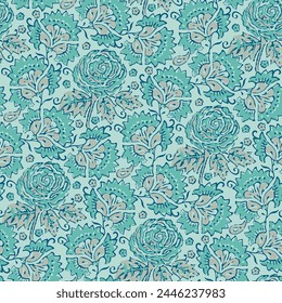 Kalamkari Block Print Seamless Pattern, Kalamkari, Block Print Seamless Pattern, Abstract Pattern.