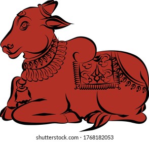 nandi bull images stock photos vectors shutterstock https www shutterstock com image vector kalamkari indian traditional art on linen 1768182053