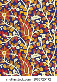 kalamkari Seamless Pattern For Back ground And Printing on Fabric