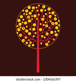 kalamkari, Traditional painting art of Telangana, India. trees rendered in the same style