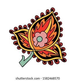 kalamkari vector fabric background ornament for creative design of posters, cards, banners, invitations, cloths, prints and wallpapers isolated flower east paisley