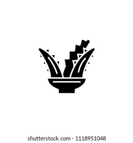 Kalanchoe black icon concept. Kalanchoe flat  vector symbol, sign, illustration.