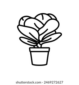 Kalanchoe Thyrsiflora Icono Aislado, Ilustración vectorial