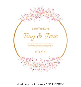 Kalapapruek flowers Frame invitation or Congratulation card.Vector illustration drawing.