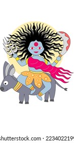 Kalaratri ist die siebte der neun Navadurga Formen der Mutter Göttin Mahadevi.