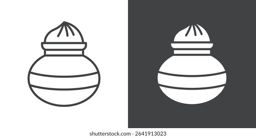kalash with coconut icon symbol illustration logo
