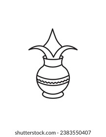 Kalash-Symbol, Vektorsymbol der besten Linie.