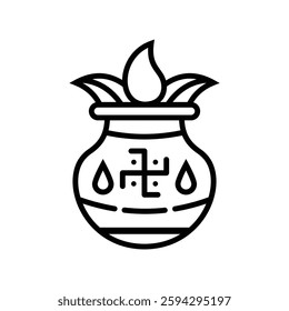 kalash vector line art icon