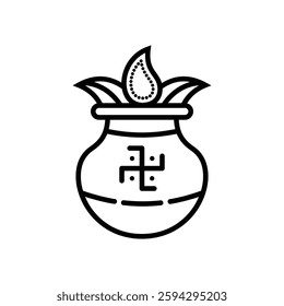 kalash vector line art icon