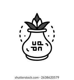 kalash--holy-pot icon vector illustration style
