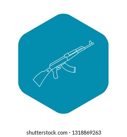 Kalashnikov AK 47 machine icon. Outline illustration of Kalashnikov machine vector icon for web