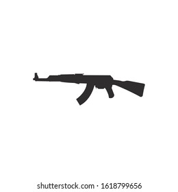 Kalashnikov AK 47 silhouette vector on a white background