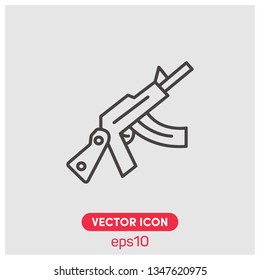Kalashnikov assault rifle vector icon illustration. Premium quality.