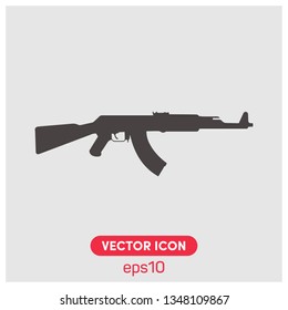 Kalashnikov assault rifle vector icon illustration. Premium quality.