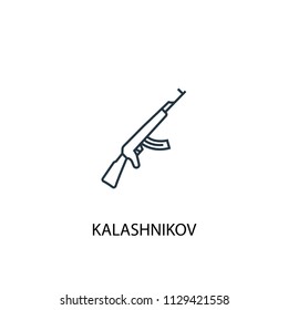 Kalashnikov concept line icon. Simple element illustration. Kalashnikov concept outline symbol design from Russia set. Can be used for web and mobile UI/UX