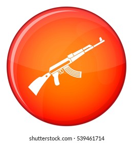 Kalashnikov machine icon in red circle isolated on white background vector illustration