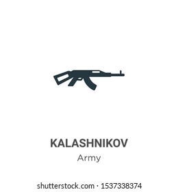 Kalashnikov vector icon on white background. Flat vector kalashnikov icon symbol sign from modern army collection for mobile concept and web apps design.