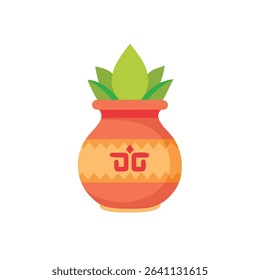 kalash--sacred-pot icon vector illustration style