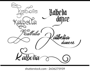 Kalbelia Dance Logo – Tribal Calligraphy Alphabet Monogram Vector Emblem, Rajasthani Kalbelia monogram