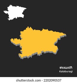 Mapa de vectores de Kalburgi - Distrito de Karnataka
