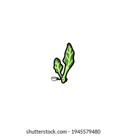 Kale Drink Milk Cartoon Character Vector Illustration Design. Outline, Cute, Funny Style. Recomended For Children Book, Cover Book, And Other.