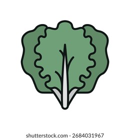 Icono de col rizada que representa verduras de hoja fresca, simbolizando la salud, la nutrición y el estilo de vida orgánico.