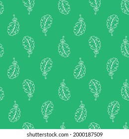 Kale leaf seamless pattern, healthy vegetable vector illustration for print.